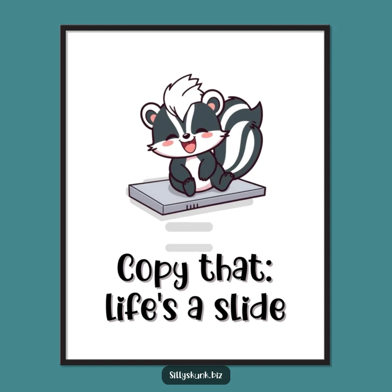 Free Printable Wall Art Skunk Photocopier Slide Funny Downloadable Art DIY Decor