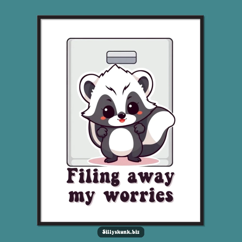Free Printable Wall Art Skunk Hiding Funny Downloadable Art DIY Decor
