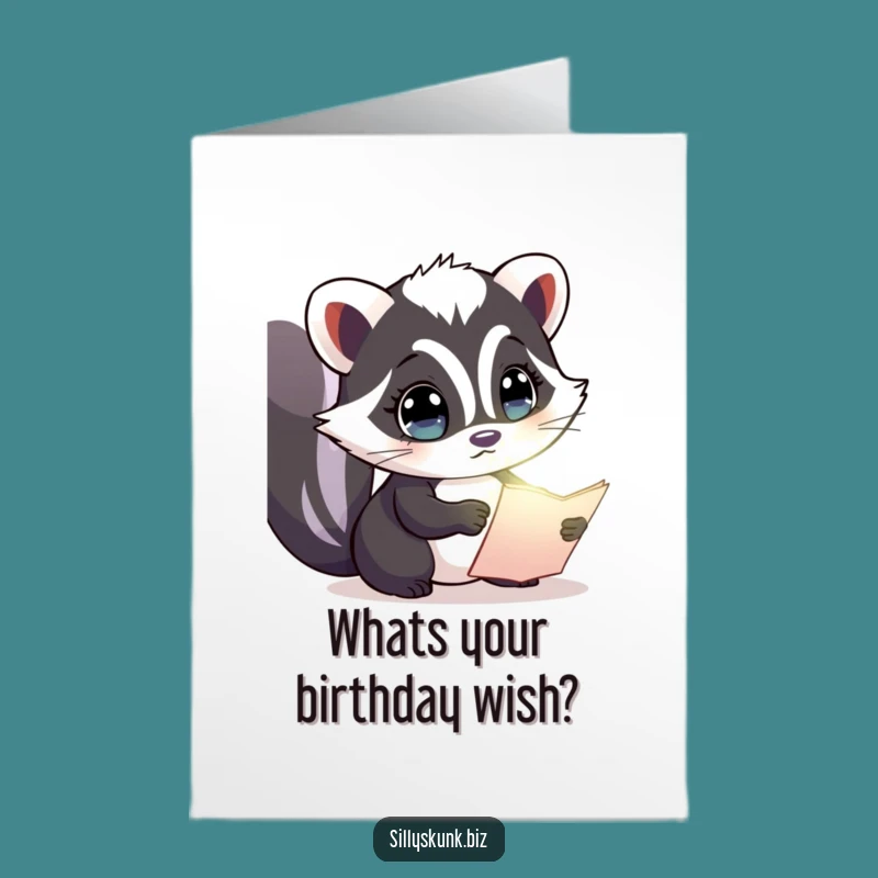Free Printable Birthday Card: Curious Skunk Discovery Downloadable Gift