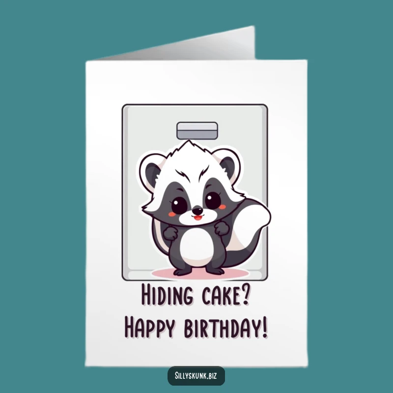 Free Printable Birthday Card Skunk Hiding Funny Downloadable Gift DIY Office Fun