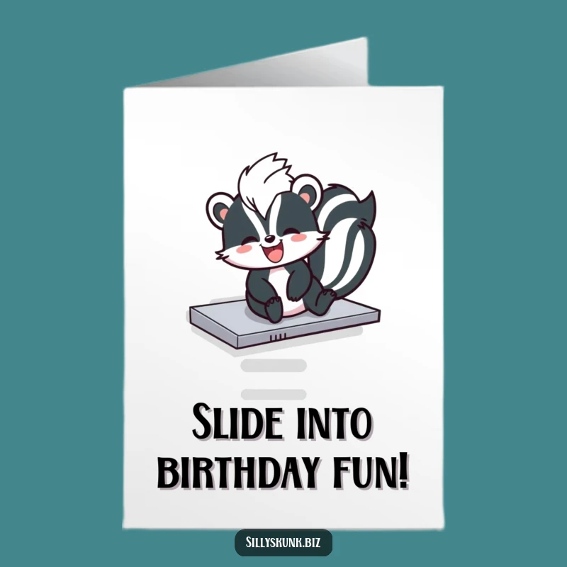 Free Printable Birthday Card Skunk Photocopier Fun Funny Downloadable Gift DIY