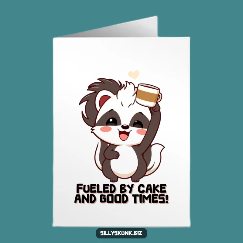 Free Printable Birthday Card: Skunk Coffee Cheer - Hilarious Downloadable Gift!