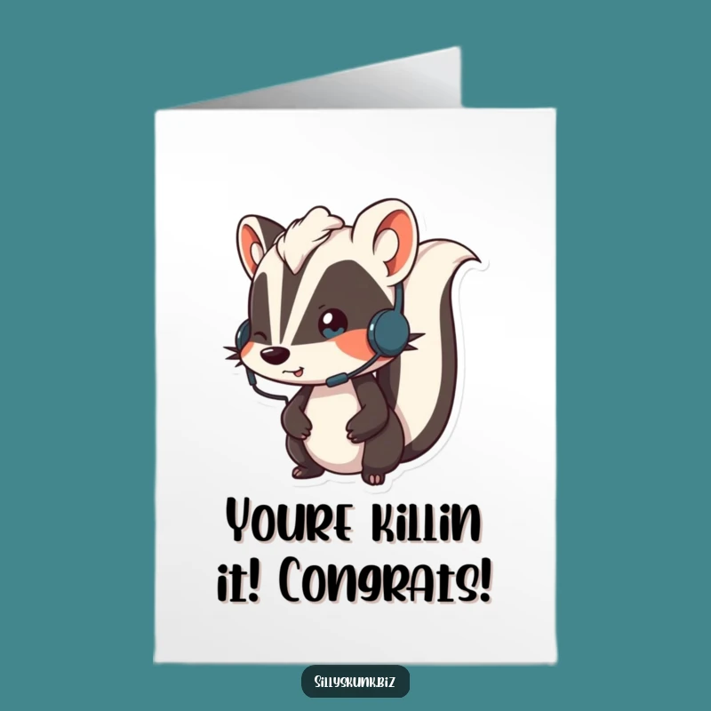 Free Printable Congrats Card: Skunk Call Success - Funny Downloadable Gift!