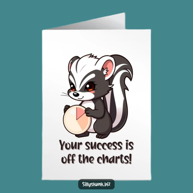 Free Printable Congrats Card: Skunk Pie Chart Success - Funny Downloadable Gift!