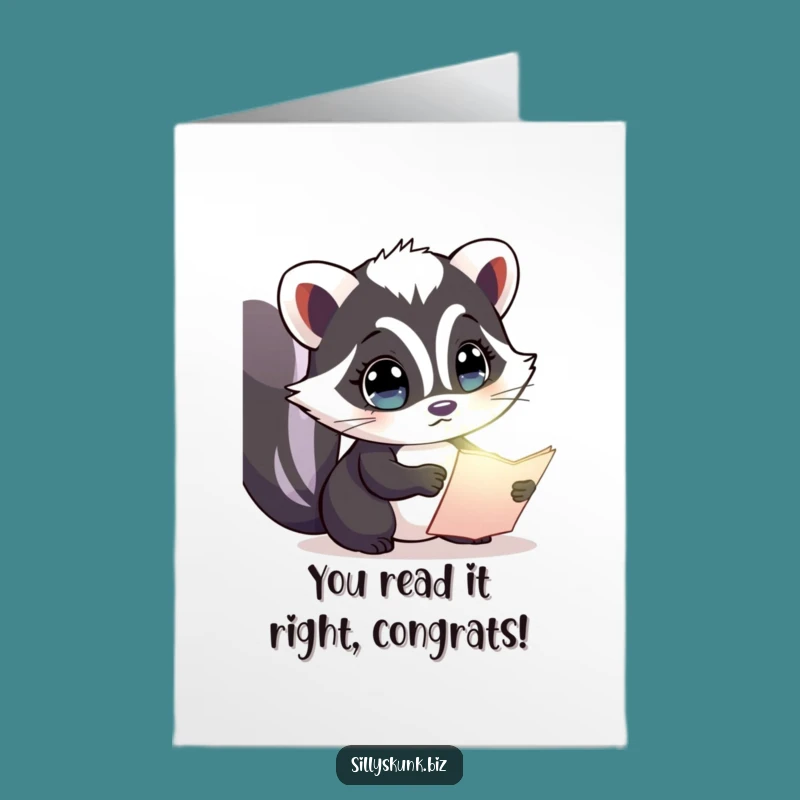 Free Printable Card: Skunk's Insight! Funny Downloadable Gift for Big News
