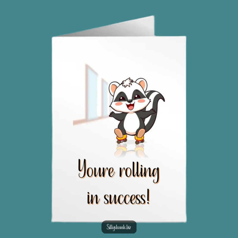 Free Printable Card: Skunk's Speedy Win! Funny Downloadable Gift for Success
