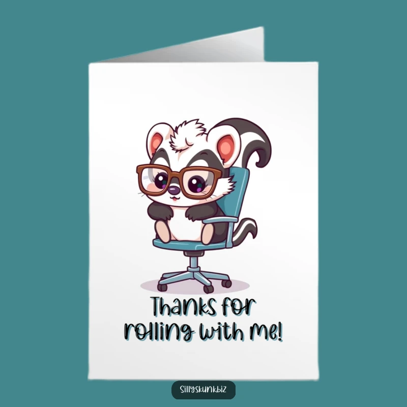 Free Printable Thank You Card: Skunk Chair Slide - Cute Downloadable Gift!
