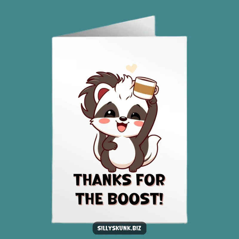 Free Printable Thank You Card: Skunk Coffee Gratitude - Cute Downloadable Gift!