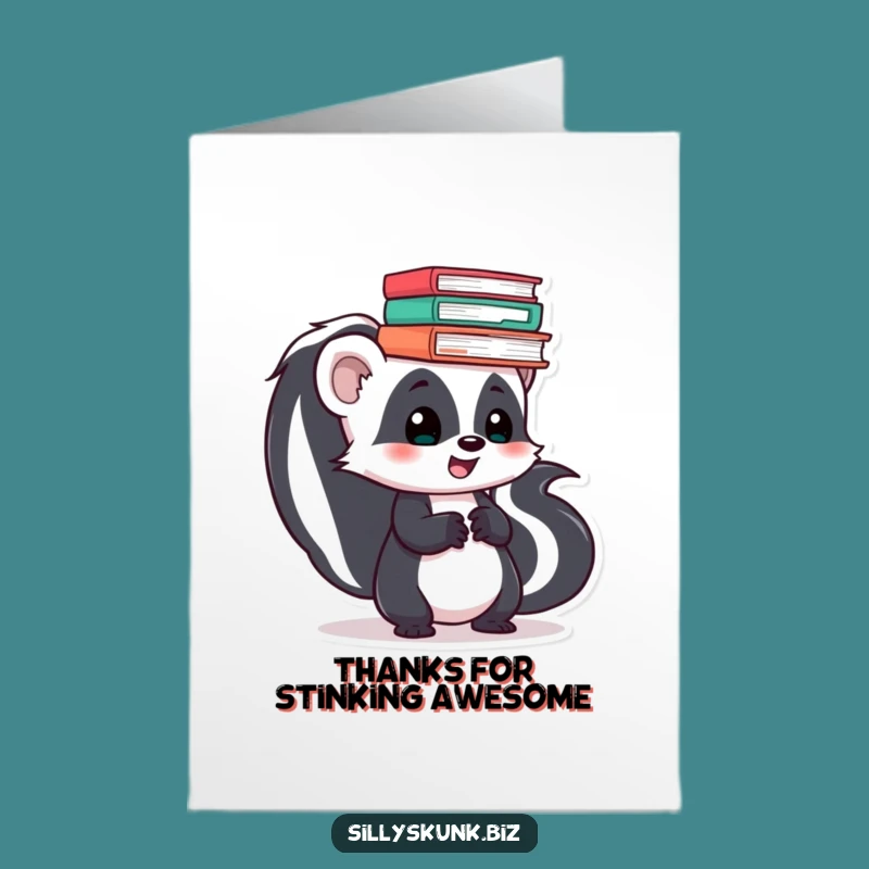 Thank You Skunk Card Free Printable: Funny Appreciation Downloadable with Office Vibes