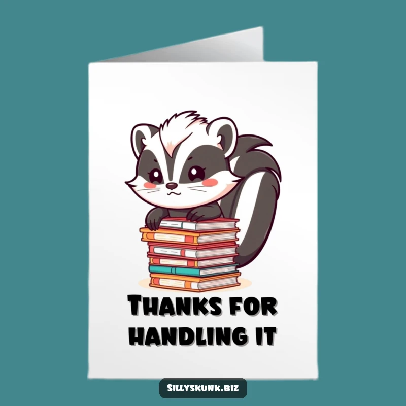 Free Printable Thank You Card Skunk Files Funny Downloadable Gift DIY Appreciation