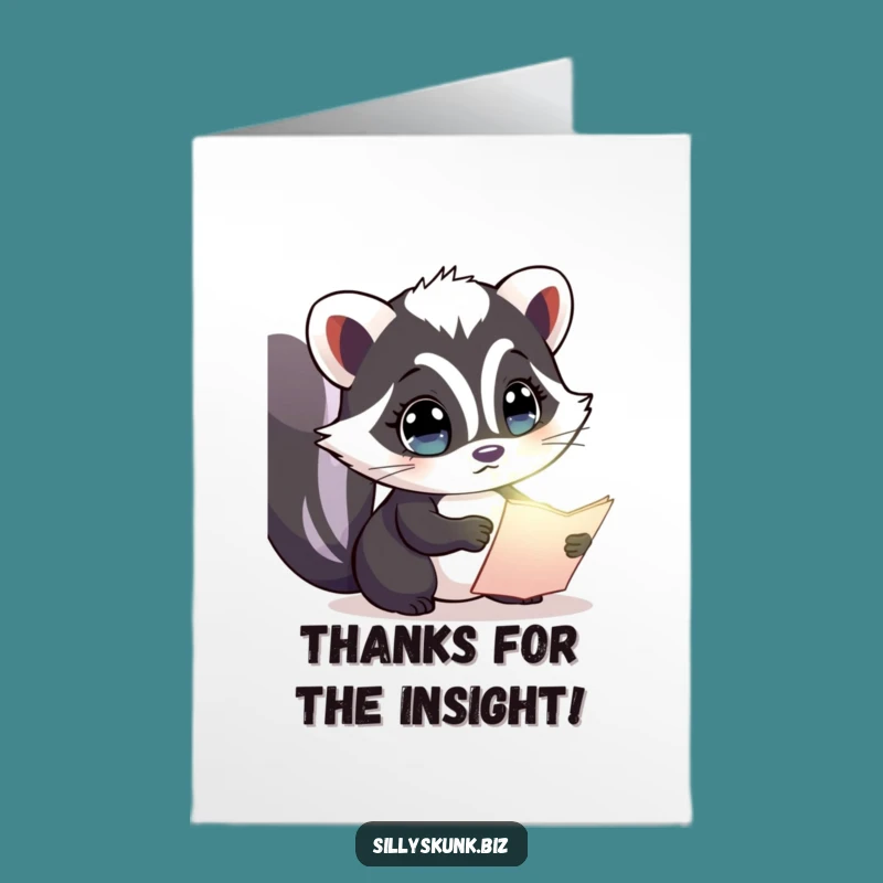 Free Printable Thank You Card: Skunk's Grateful Insight Downloadable Gift