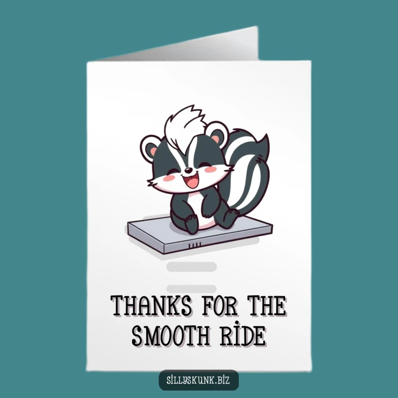Free Printable Thank You Card Skunk Photocopier Slide Funny Downloadable Gift DIY
