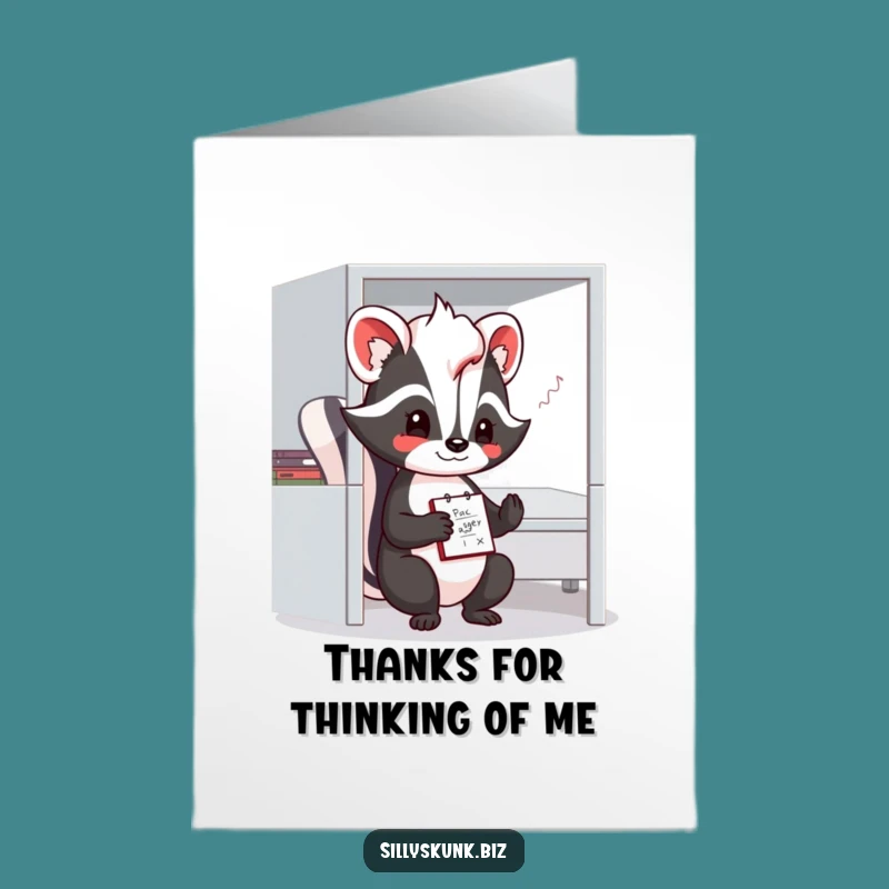 Free Printable Funny Skunk Thank You Card - Thoughtful Downloadable Gift