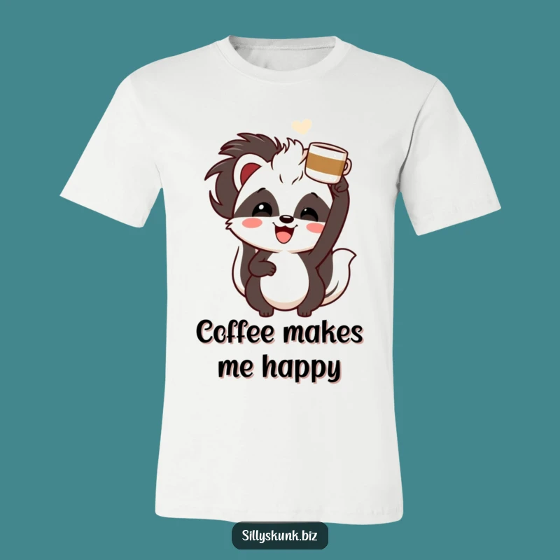 Funny Skunk Coffee Fan T-Shirt A Hilarious Tee for Brew Enthusiasts