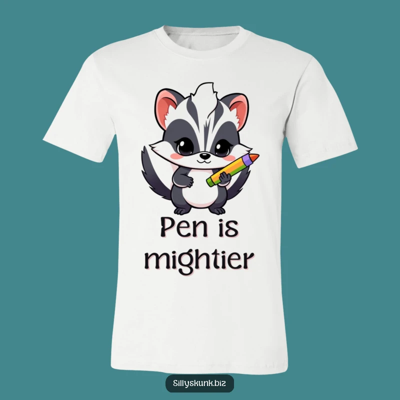 Funny Determined Skunk Shirt: Writer's Muse Tee, Great Casual Gift