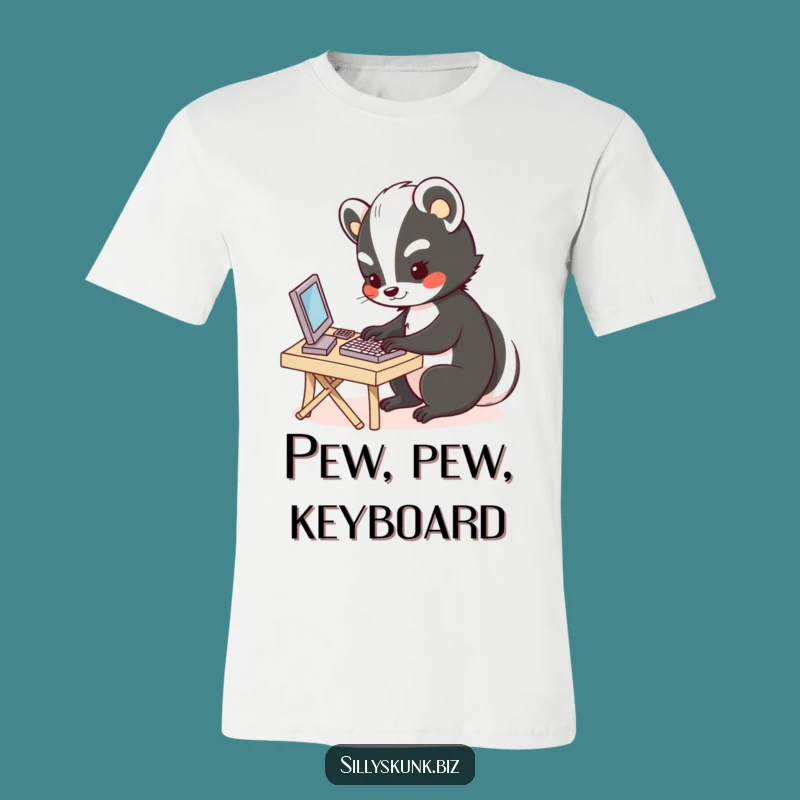 Funny Skunk Office Shirt: Cute Typist Tee, Great for Casual Gift