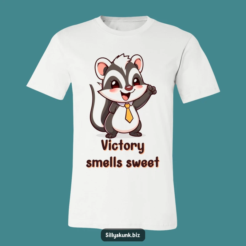 Funny Skunk Victory T-Shirt: Hilarious Celebration Tee
