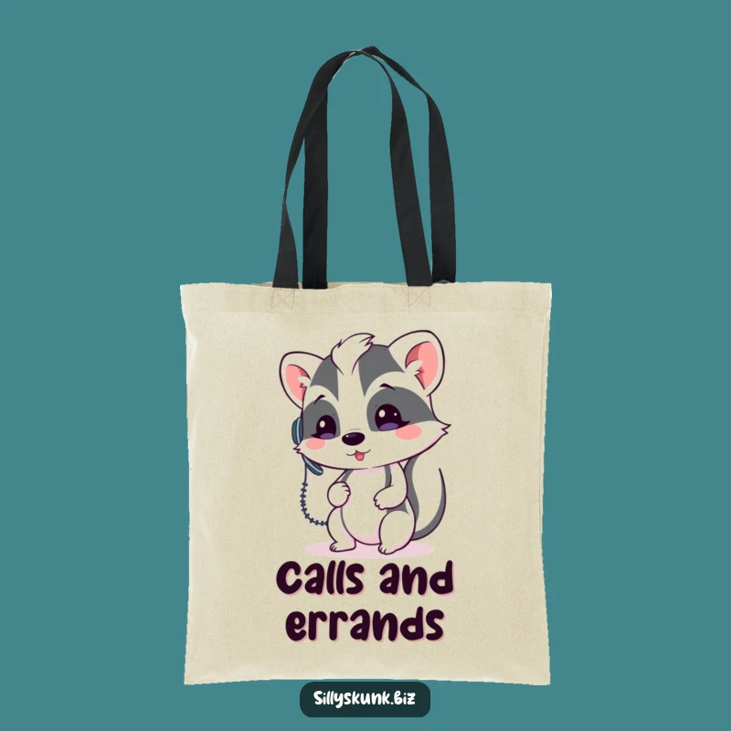 Funny Skunk Headset Tote Bag - Hilarious Communication Carryall Gift