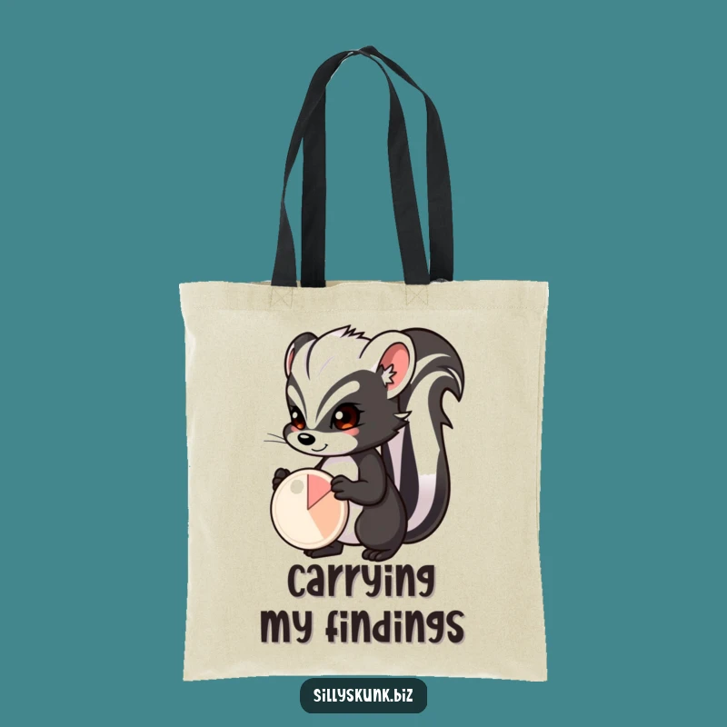 Funny Skunk Pie Chart Tote Bag A Hilarious Accessory for Analysts