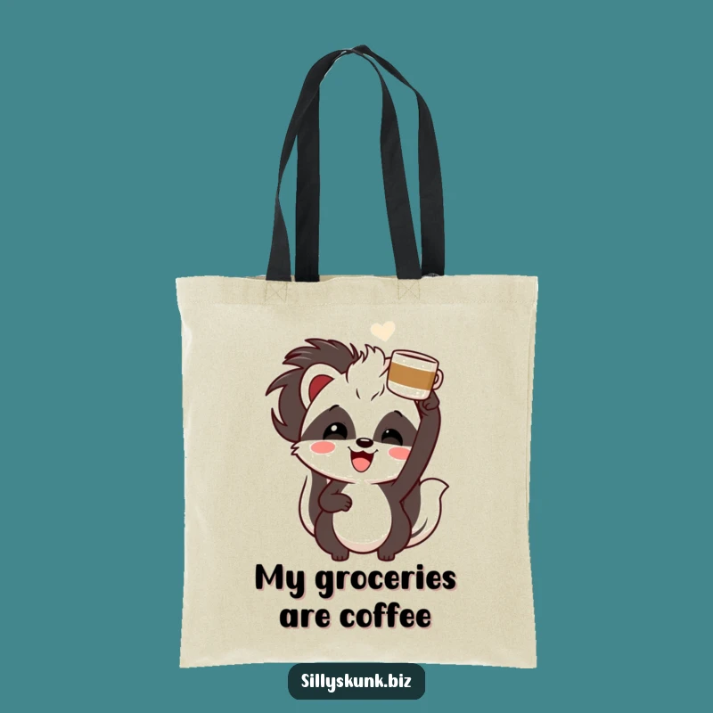 Funny Skunk Coffee Tote Bag A Hilarious Carry-All for Your Day