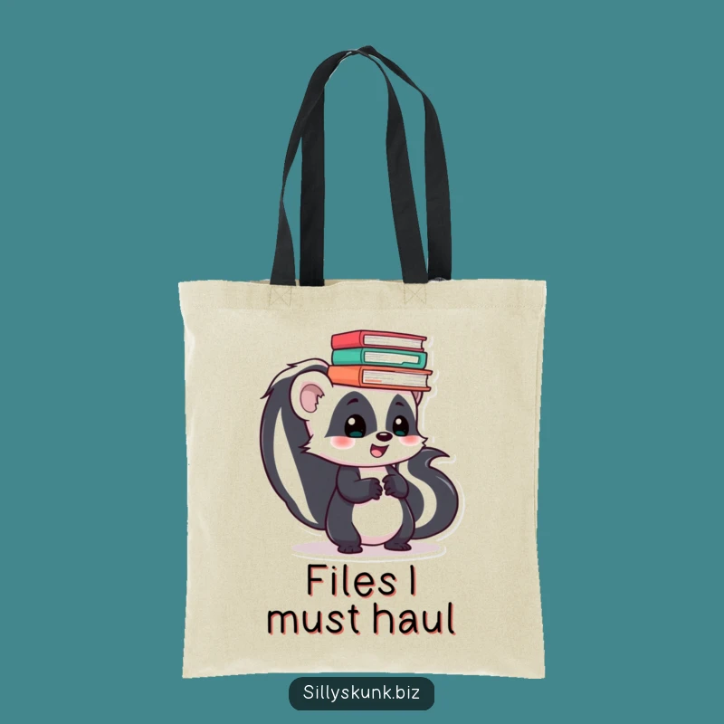 Funny Skunk Office Tote Bag: Hilarious Skater Skunk Carry-All Gift!